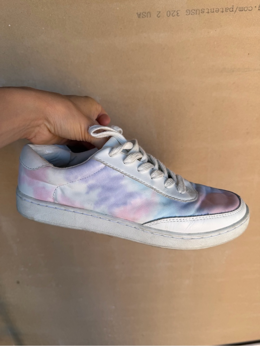 Splendid Pastel Tie Dye Lace Up Low Top Leather Sneakers Shoes Women's Size 8